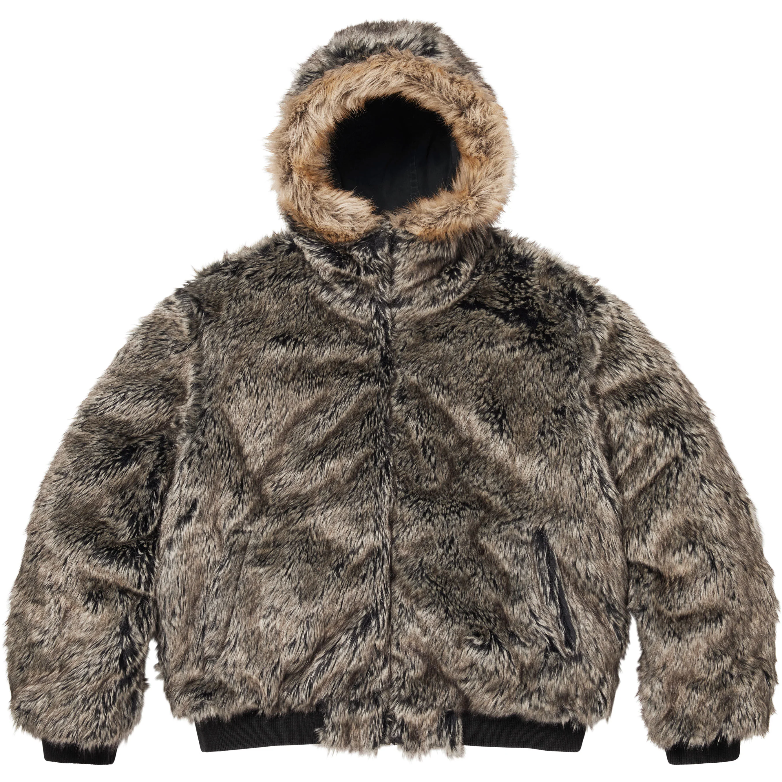 Reversible Faux Fur Hooded Work Jacket view 5